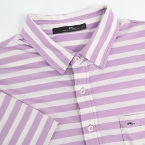 RLX‎ Ralph Lauren Striped Golf Polo Shirt Mens XL Performance Short Sleeve